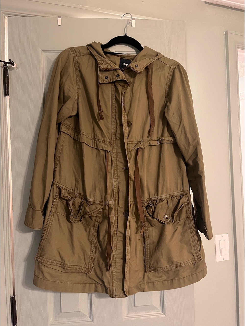 Gap Women's Hooded Cotton Anorak Jacket XS Khaki
